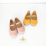 Girls Ballerina Flats Faux Suede Children's Shoes Pink