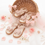 Girls Beaded Butterfly Sandals Children's Shoes Pink