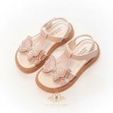 Girls Beaded Butterfly Sandals Children's Shoes Pink