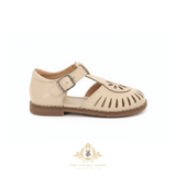 Girls Daisy Cutout T-Strap Sandals Children's Shoes Vanilla Cream