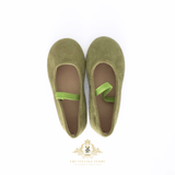 Girls Ballerina Flats Faux Suede Children's Shoes Pear Green