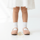 Girls Ballerina Flats Faux Suede Children's Shoes Pink