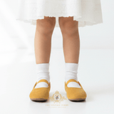 Girls Ballerina Flats Faux Suede Children's Shoes Sunshine Yellow