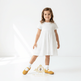 Girls Ballerina Flats Faux Suede Children's Shoes Sunshine Yellow