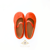 Girls Ballerina Flats Faux Suede Children's Shoes Tangerine