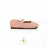 Girls Ballerina Flats Faux Suede Children's Shoes Pink