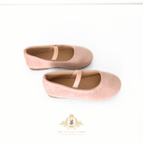 Girls Ballerina Flats Faux Suede Children's Shoes Pink