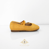 Girls Ballerina Flats Faux Suede Children's Shoes Sunshine Yellow