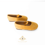Girls Ballerina Flats Faux Suede Children's Shoes Sunshine Yellow