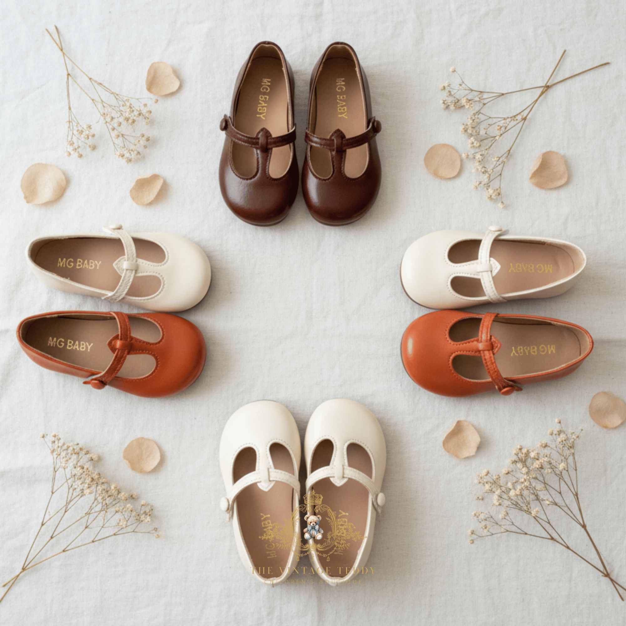 Girls Chestnut Brown Mary Jane Flats Vintage Style | The Vintage Teddy Girls Chestnut Brown Mary Jane Flats Vintage Style | The Vintage Teddy