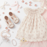 Girls Mary Jane Style Flats Children's Shoes Bow Cream