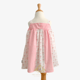 Girls Floral & Gingham Patchwork Bohemian Sun Dress Pink