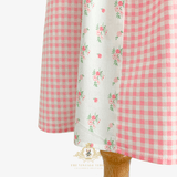 Girls Floral & Gingham Patchwork Bohemian Sun Dress Pink