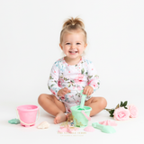 Girls One-Piece Long Sleeve Floral Swimsuit