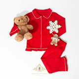 Girls Christmas Pajamas Set 2-Piece Long Sleeve Top & Long Pants Red