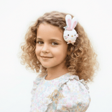 Girls Plush Embroidered Bunny Hair Clip-on Hair Accessory