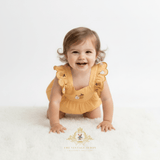 Girls Romper Bubble One-piece Pears Embroidery
