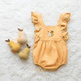 Girls Romper Bubble One-piece Pears Embroidery