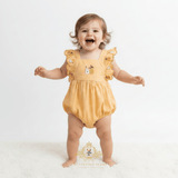 Girls Romper Bubble One-piece Pears Embroidery