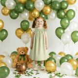 Girls Smocked Bishop Dress Green