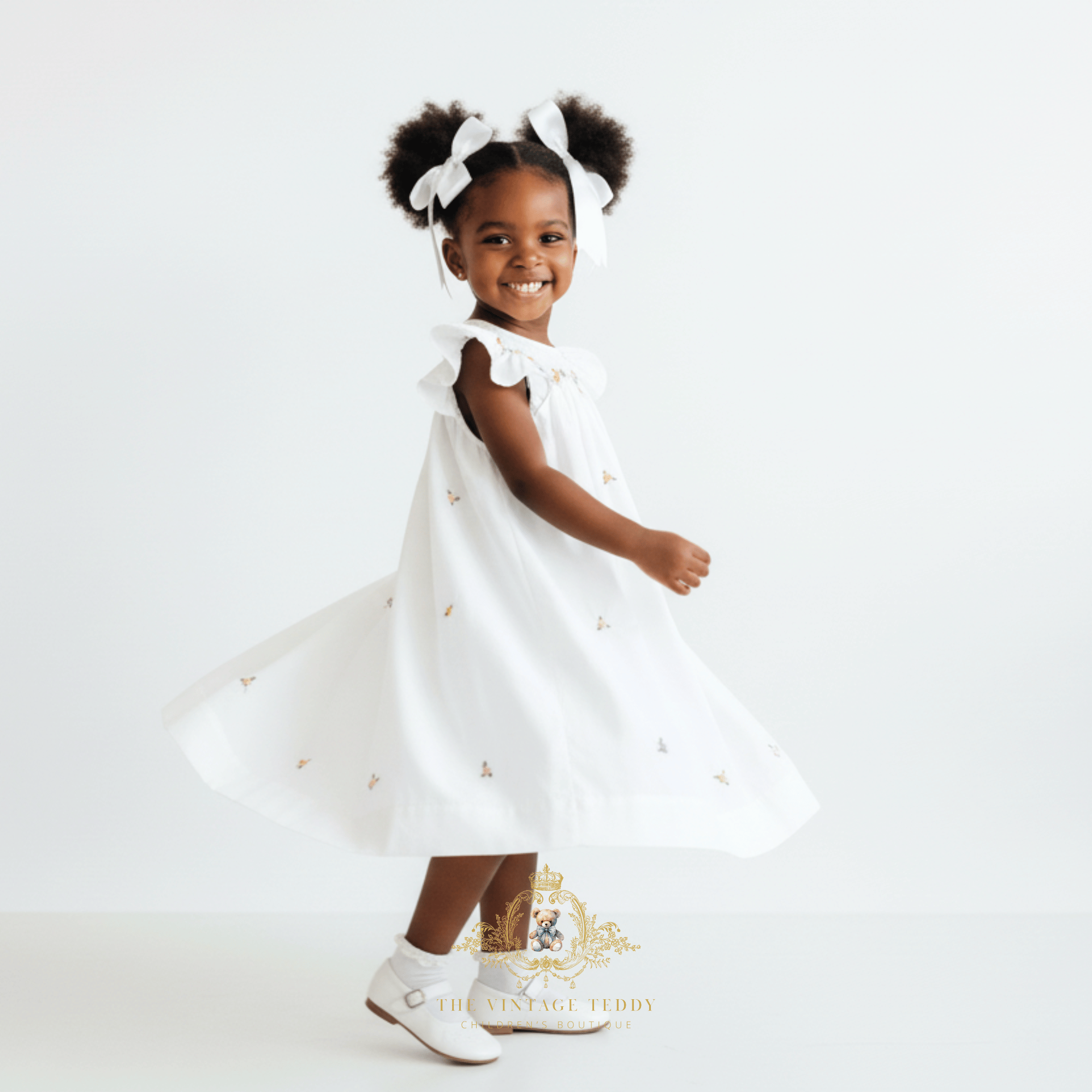 smocked bishop dress Birthday White / 12M crafted from soft pima cotton with lovely details for girls Beautiful Girls Smocked Bishop Dress