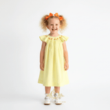 Girls Smocked Bishop Dress Yellow & Orange