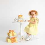 Girls Smocked Bishop Dress Yellow & Orange