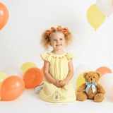 Girls Smocked Bishop Dress Yellow & Orange