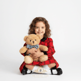 Girls Long Sleeve Embroidered Smocked Dress Plaid