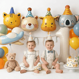 Kids First Birthday Party Balloons Set Animal Characters