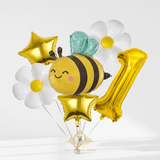 Kids First Birthday Party Balloons Set Bee & Daisies