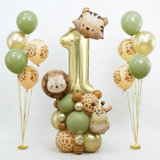 Kids First Birthday Party Balloons Set Safari Animals