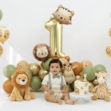 Kids First Birthday Party Balloons Set Safari Animals