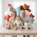 Kids First Birthday Party Balloons Set Space Cowboy