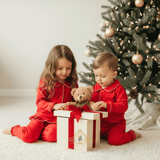 Boys Christmas Pajamas Set 2-Piece Long Sleeve Top & Long Pants Red