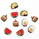 Kids Shoes Charms for Crocs Style Clogs Slip-ons Food Characters
