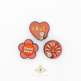 Kids Shoes Charms for Crocs Style Clogs Slip-ons Peace Love Flower Power
