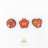 Kids Shoes Charms for Crocs Style Clogs Slip-ons Peace Love Flower Power