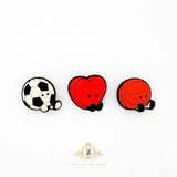 Kids Shoes Charms for Crocs Style Clogs Slip-ons Sports Soccer Heart Basketball