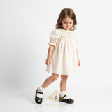 Girls Mary Jane Flats Vintage Style Children's Shoes Floral Embroidered Black