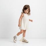 Girls Mary Jane Flats Vintage Style Children's Shoes Floral Embroidered Cream