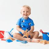 Boys One-Piece Swimsuit Happy Shark