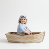 Girls One-Piece Swimsuit & Bonnet Set Pink & Blue