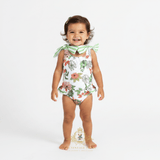 Girls One-Piece Swimsuit Botanical Flowers