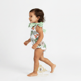 Girls One-Piece Swimsuit Botanical Flowers