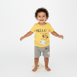 Boys T-Shirt & Shorts 2-Piece Matching Set Hello my Friend, Giraffe