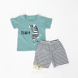 Boys T-Shirt & Shorts 2-Piece Matching Set Zebra