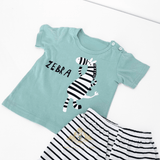 Boys T-Shirt & Shorts 2-Piece Matching Set Zebra
