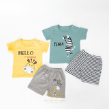 Boys T-Shirt & Shorts 2-Piece Matching Set Hello my Friend, Giraffe