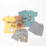 Boys T-Shirt & Shorts 2-Piece Matching Set Zebra